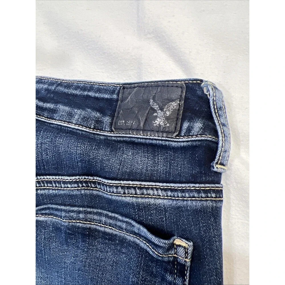 Women’s American eagle jeggings distressed destroyed medium wash size 8 regular - Picture 14 of 14